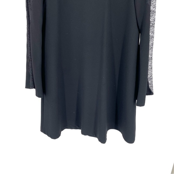 ZARA Black Lace Bell Sleeve Shift Dress - Picture 3 of 7